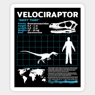 Velociraptor fact sheet Sticker